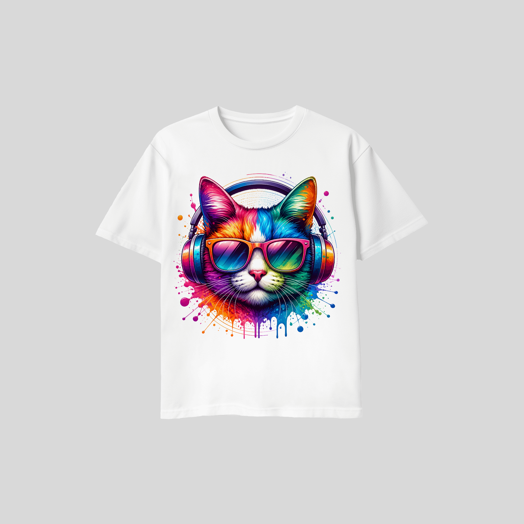 Motto T-Shirt Music Cat – Lustiges Katzen-Shirt für Musikliebhaber