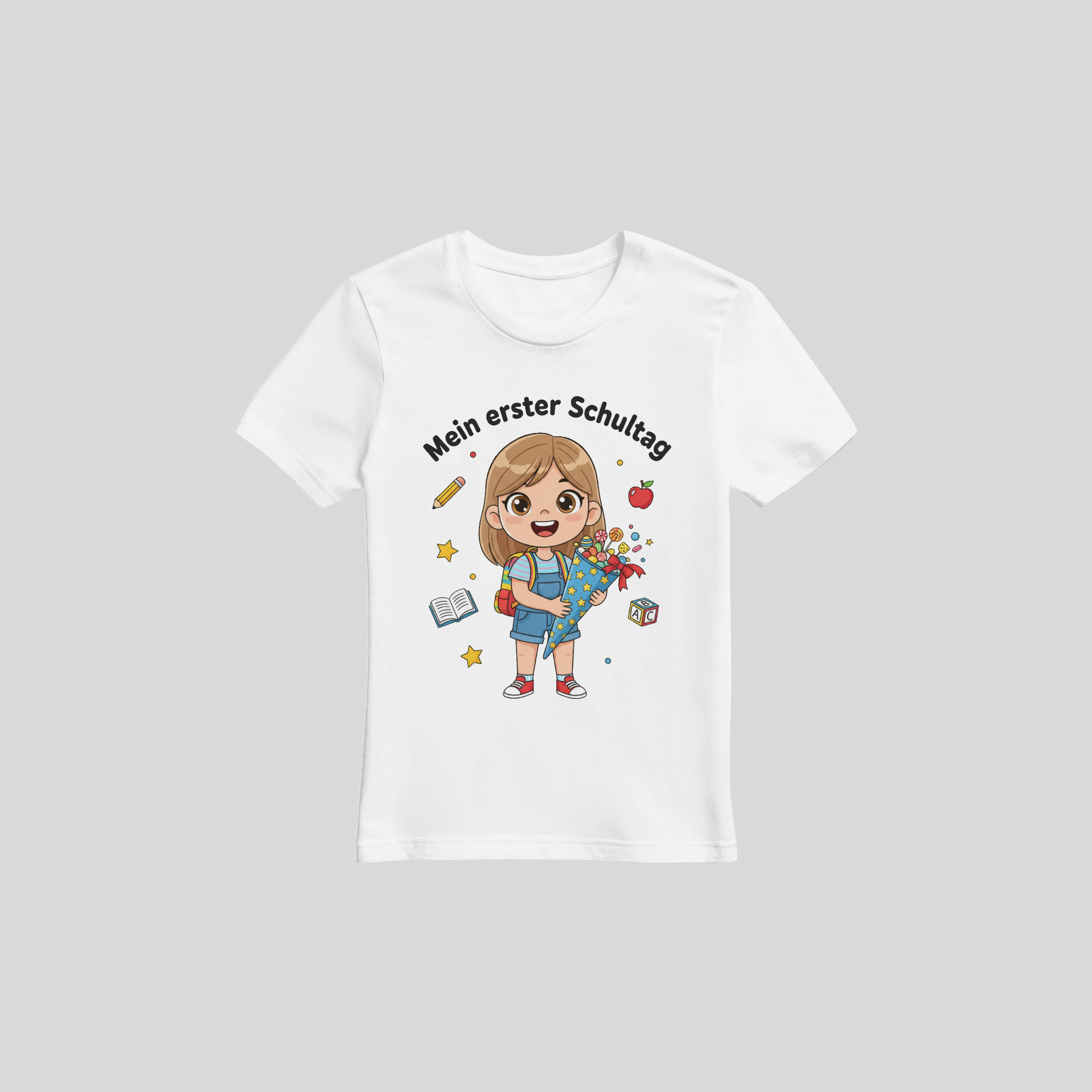 Schulanfang T-Shirt Mädchen – Personalisiert mit Name & Datum