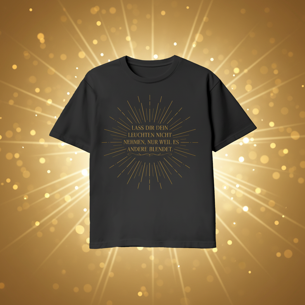 Motto T-Shirt Leuchten – Schwarz