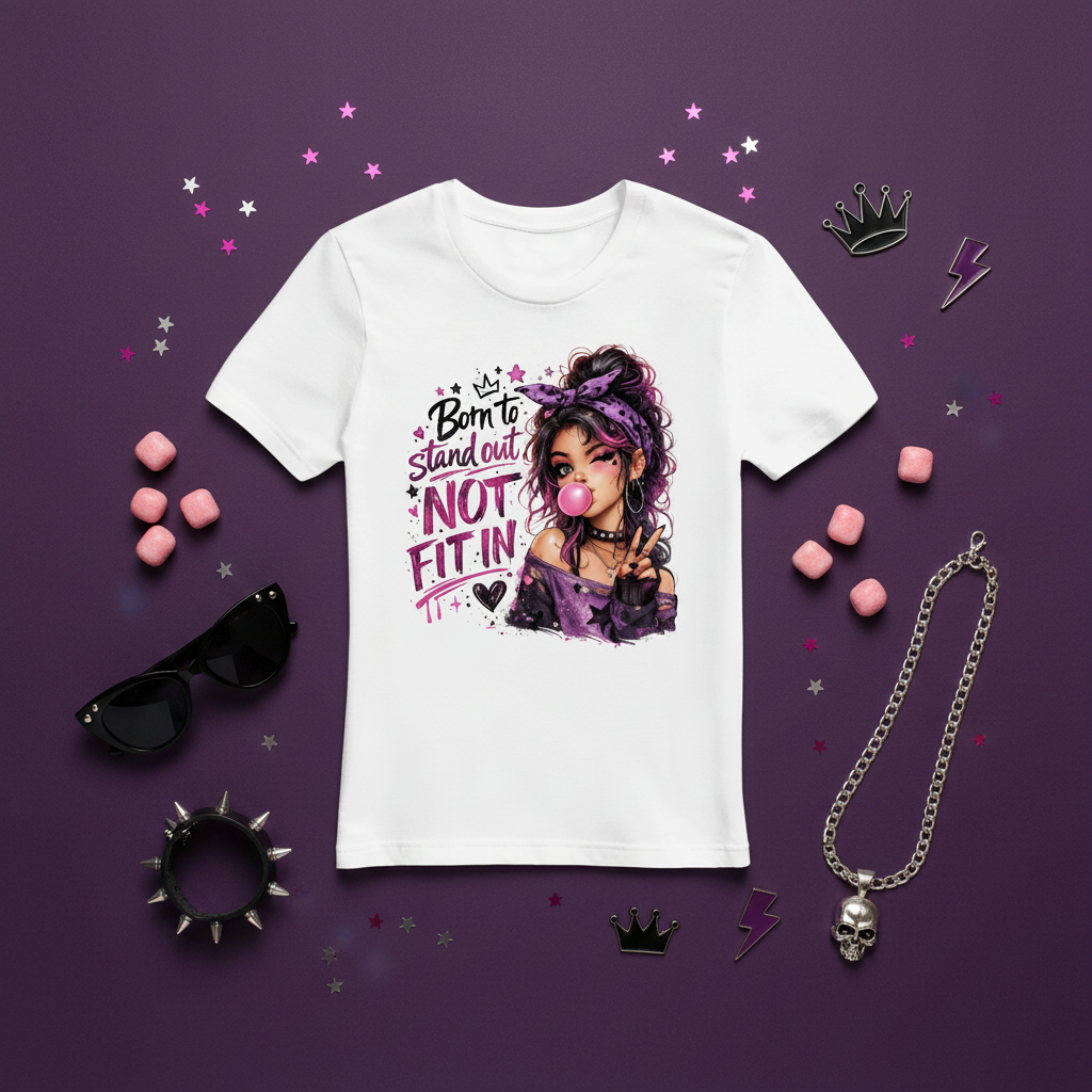 Statement T-Shirt Born to Stand Out Not Fit In Lifestyle Werbebild | HV Digitaldruck