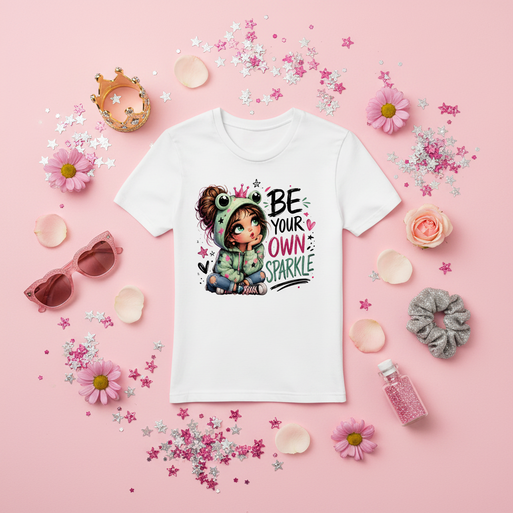 Statement T-Shirt Be Your Own Sparkle Lifestyle Werbebild | HV Digitaldruck