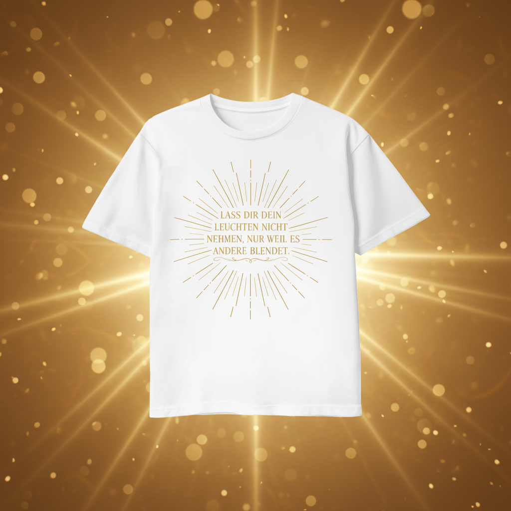 Motto T-Shirt Leuchten – Weiß