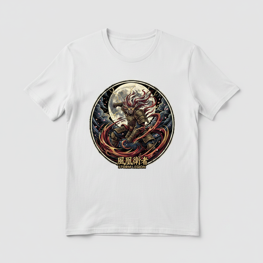 Storm Legion Anime T-Shirt Mockup Weiß