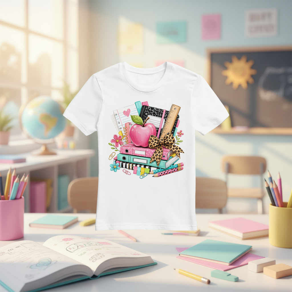 Schulanfang T-Shirt mit Hintergrund