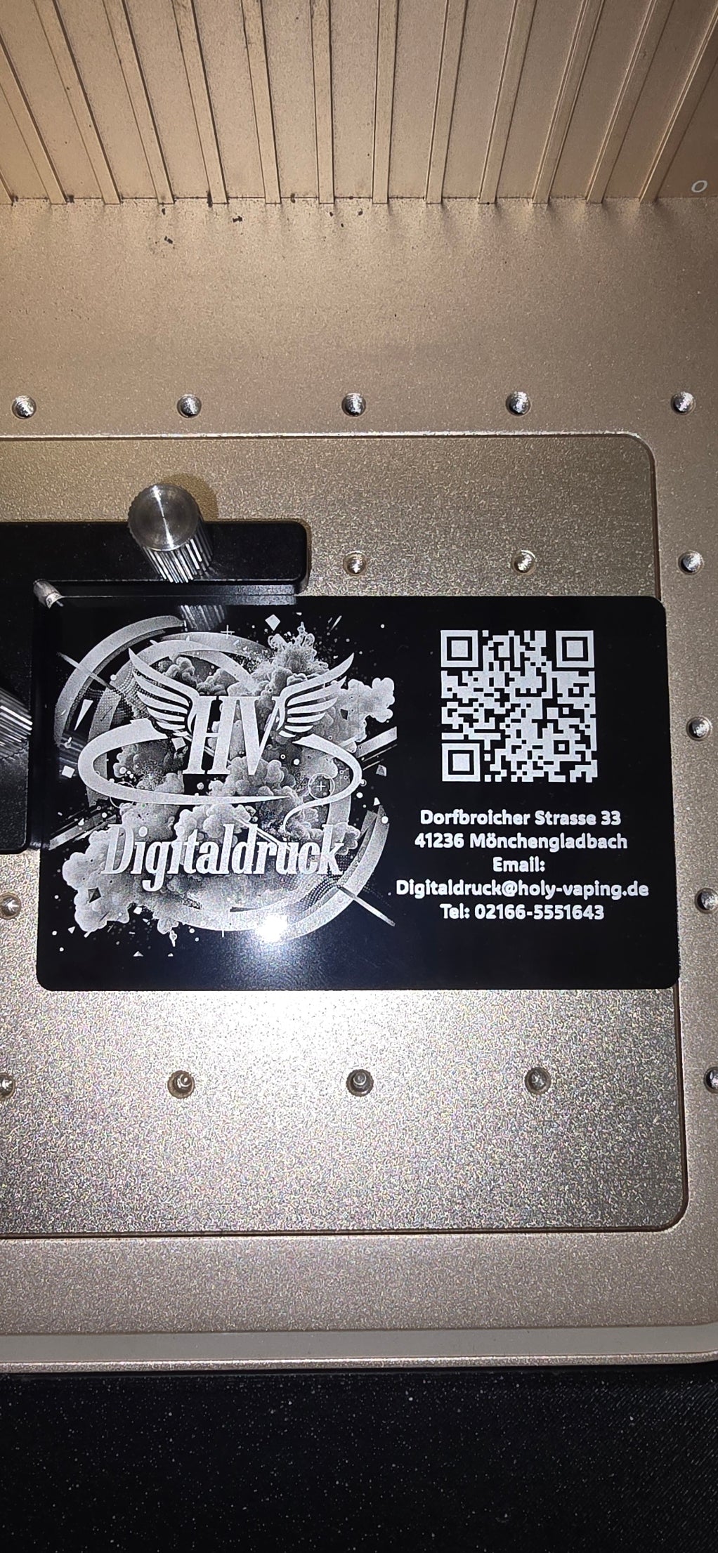 Aluminium Visitenkarten mit Lasergravur | Eloxiert | 86x54mm